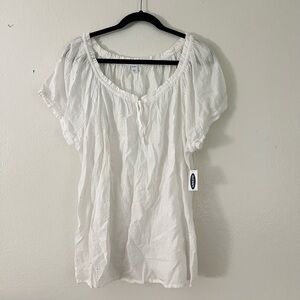 Old Navy Blouse Women's Size XL Embroidered  Boho Peasant Cottage Farm Top NWT